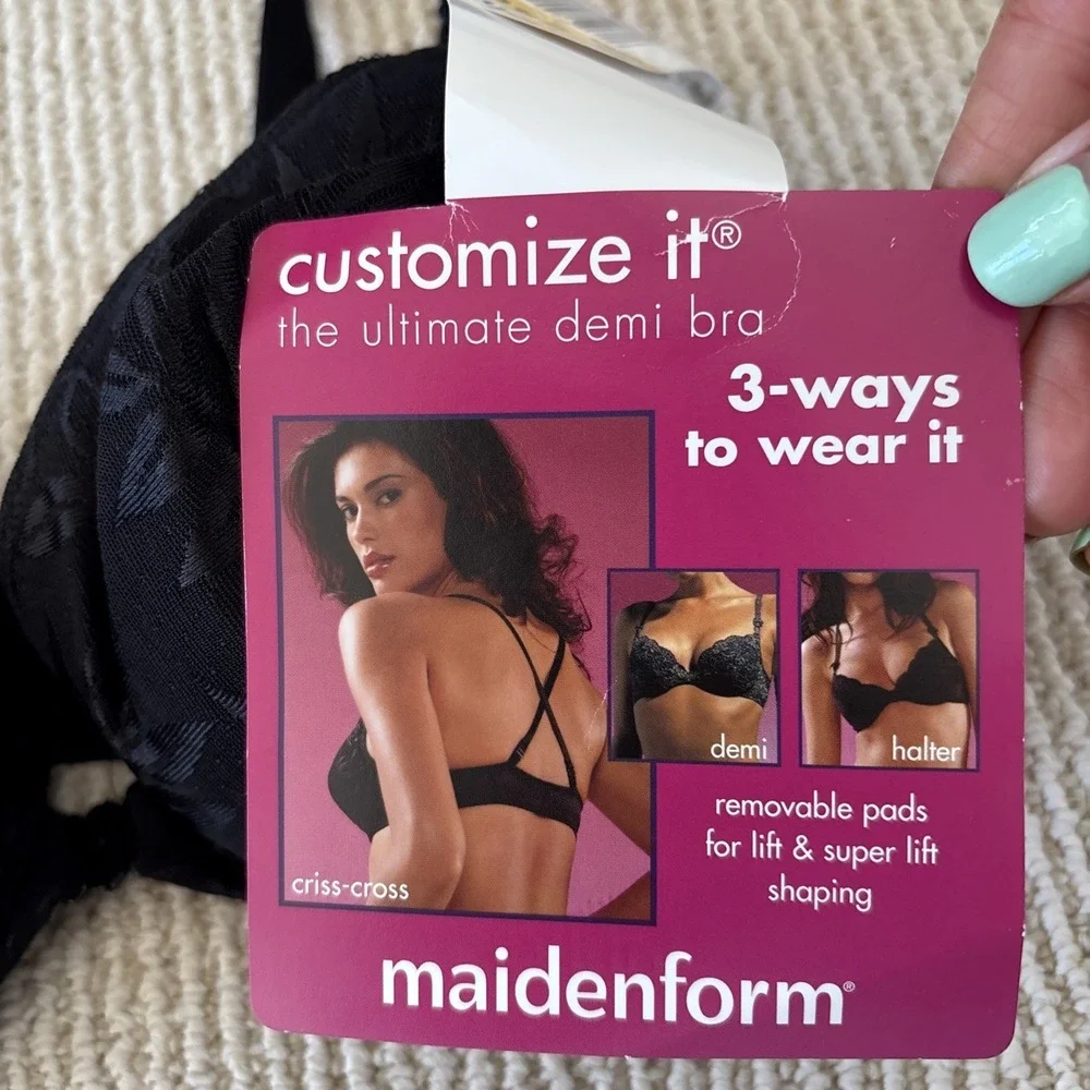 NWT MAIDENFORM FRONT CLOSE 8854 vintage Demi padded Customize It 34C push up